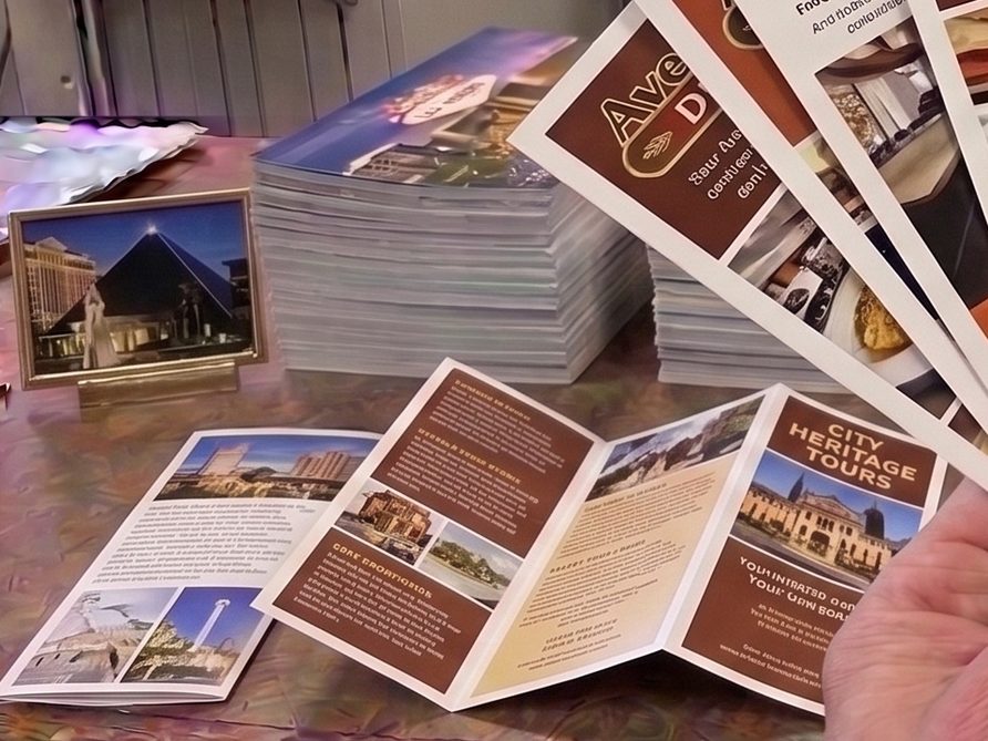 A tri-fold brochure opened out to show the folds