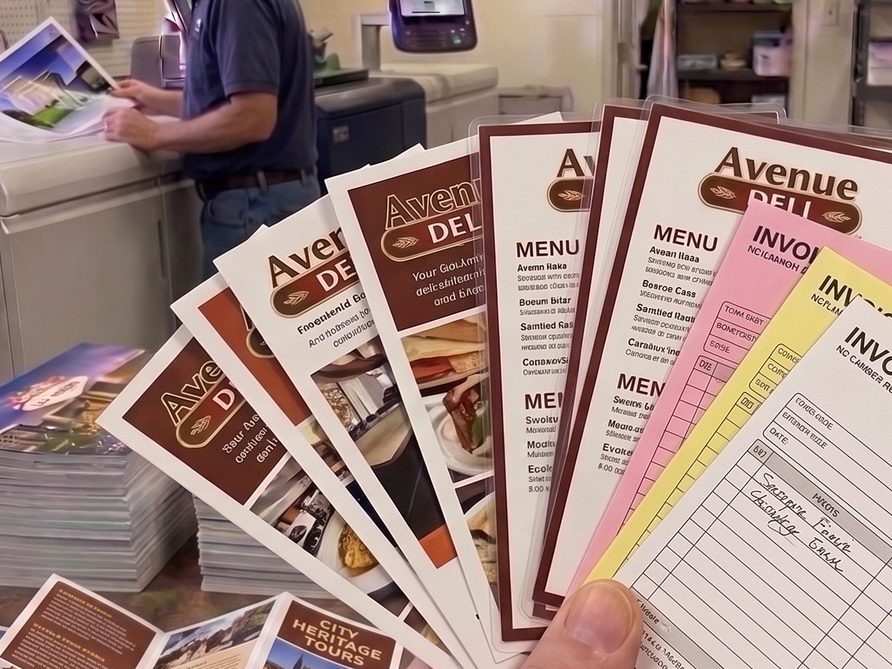 Laminated restaurant menus printed in house